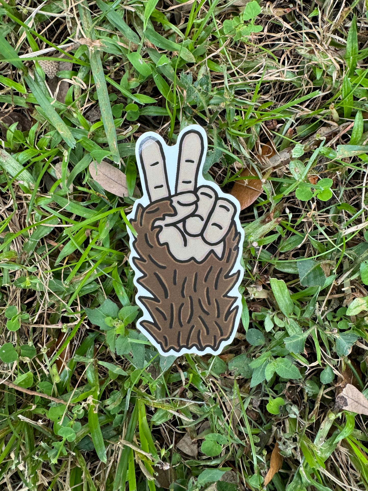 Bigfoot Peace Sticker